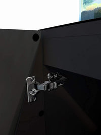 LANDEN Aquarium Wooden Stand and Cabinet for up to 30 Gal Tank, Fish Reptile Sea Salt WaterTank Stand, Nano Foam Leveling Mat Included, W23.6xD17.7xH31.5 in, Wooden Matte Black Painted(Stand Only)