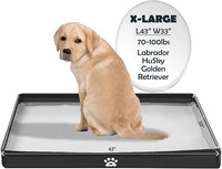 MEEXPAWS Dog Pee Pad Holder Foldable, Puppy Pad Holder Liner Base High Side, Dog Litter Box Indoor 44’’x33’’, Training Leak-Proof Easy Clean