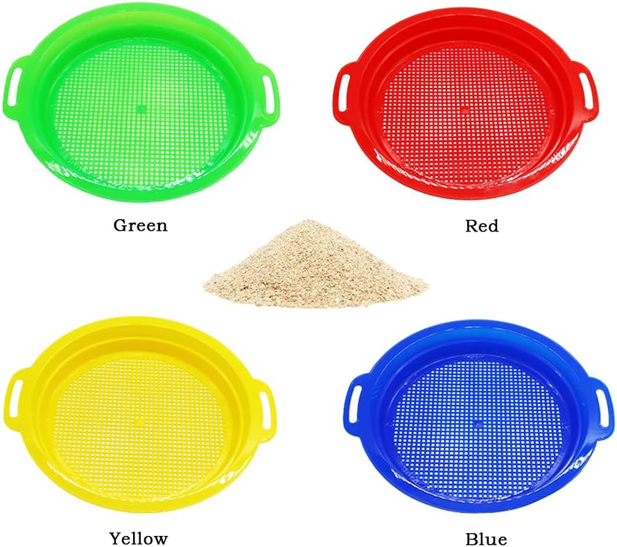 OJYUDD 4 Pack Sand Sifter Sieves for Adults - Multi - Colored - image 4