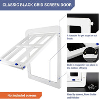 Dog Door for Screen Door, Cat Door Screen Small Dog Door Insert for Sliding Door Easy Install - 11.2" x 14.4" White Large - image 4