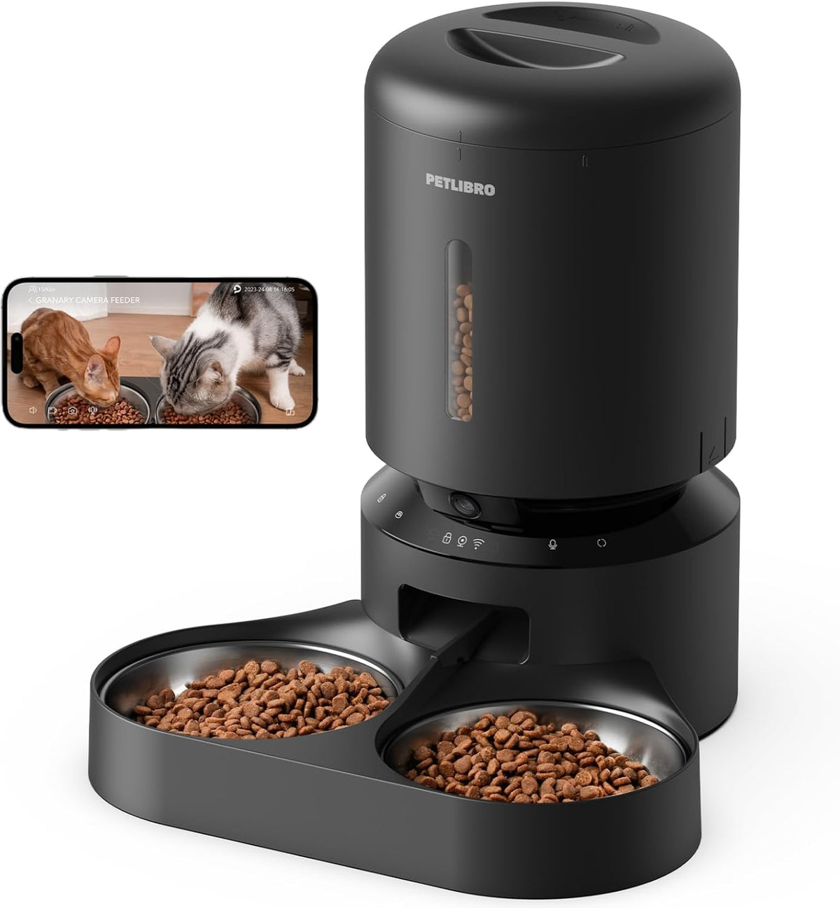 PETLIBRO Automatic Cat Feeder for 2 Cats - Black / 5L (With Camera)