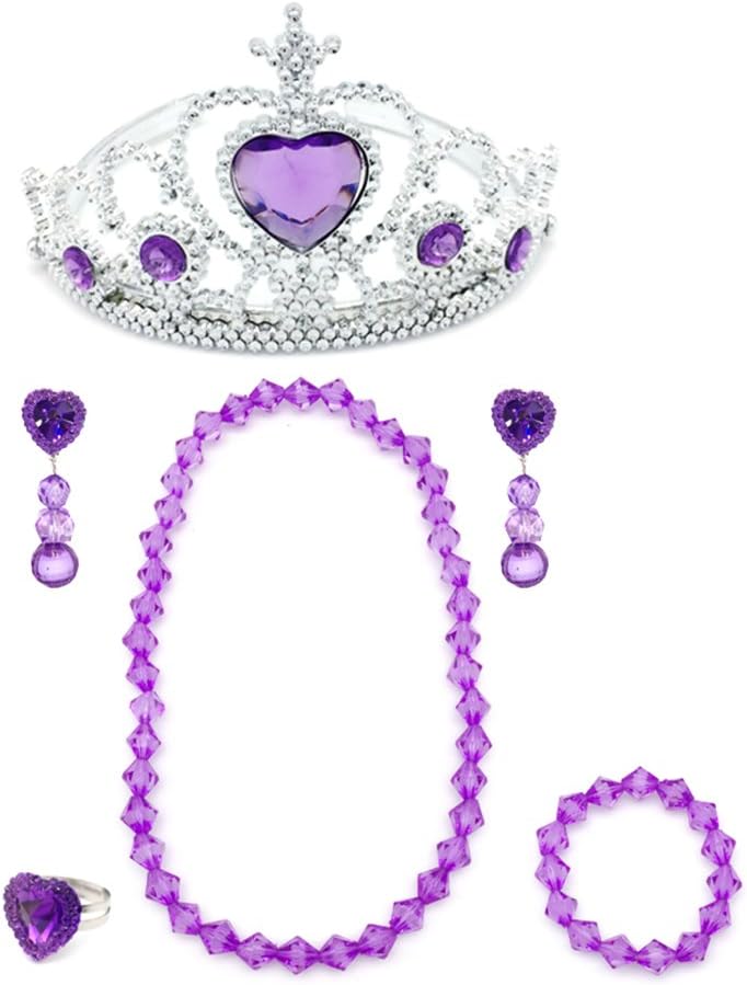 Elesa Miracle princess dress up jewelry set with 4 tiaras, necklaces, bracelets and clip-on earrings - view 3