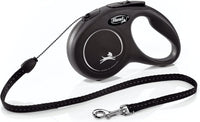 FLEXI Classic Cord Retractable Dog Leash, Black - Small - 16 Feet (Cord)