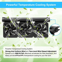 DaToo 3 Fans Aquarium Chiller Fish Tank Fan Aquarium Cooling Fan - 3 Fans - image 3