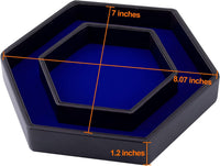 SIQUK Dice Tray with Lid Hexagon Dice Rolling Tray Dice Holder – Fun for Kids & Family - Blue - image 3