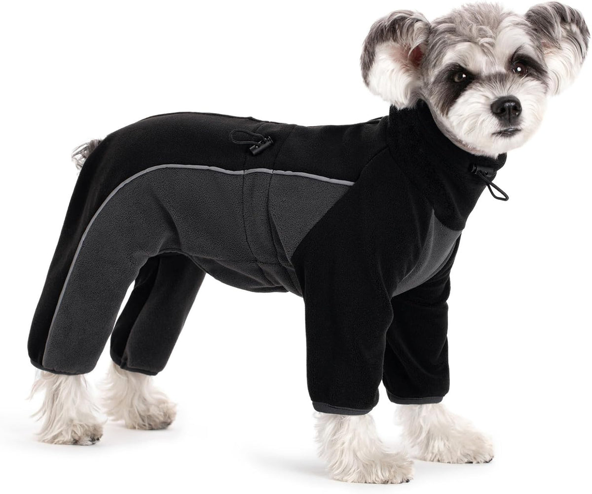 Fleece Dog Coat for Small Medium Dog - Black / S