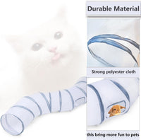 Cat Tunnel Tube Toys，Tunnels for Indoor Cats - S - 2 Way White Gray - image 3