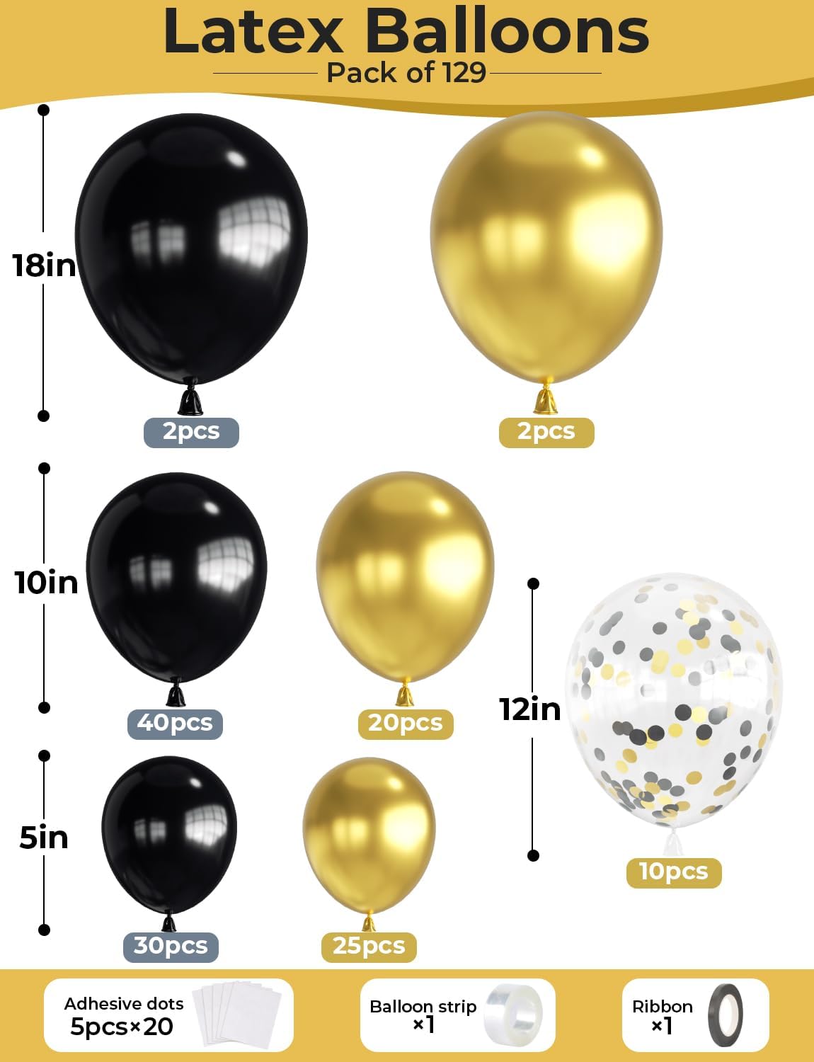 Pastel Rainbow Balloons Arch Garland Kit for Pastel Party Decor – Fun for Kids & Family - Black Gold - image 4