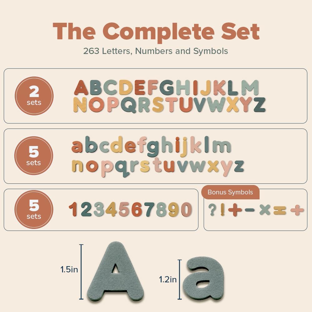 inamio Pastel Foam Magnetic Letters AND Numbers for Toddlers - 2 boxes - 263pcs - image 2
