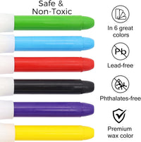 Lebze Washable Jumbo Crayons - 6 Colors - image 2