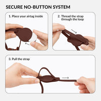 Soft Leather Cat Collar with Safety Elastic Strap - 6-7 Inch (AirTag Holder) / Brown - image 4