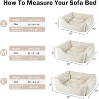 JOEJOY Rectangle Dog Bed for Large Medium Small Dogs - Cream / L(30"x 24"x 9") - image 4