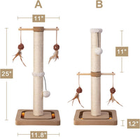 PEEKAB Cat Scratching Post Sisal Scratch Posts for Indoor Kittens - 25 inches Single Orbit - image 3