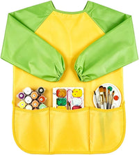 KUUQA Waterproof Children Art Smock Kids Art Aprons – Fun for Kids & Family - Green+light Pink / 2 - image 2
