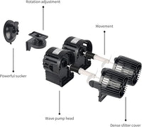 UPETTOOLS 6340 GPH Submersible Aquarium Circulation Pump - Adjustable 360° Wave Maker Powerhead for Fish Tanks - High Power Water Pump for Optimal Water Flow 24W（120-200Gallon）