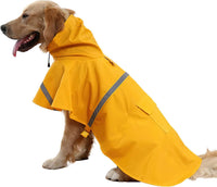 Large Dog Raincoat Adjustable Pet Water Proof Clothes Lightweight - Yellow / 3X-Large (Pack of 1)
