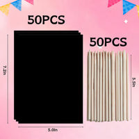 ZMLM 100Pcs Rainbow Scratch Paper Art Gifts - Pink / 7.2 x 5 inch - image 3