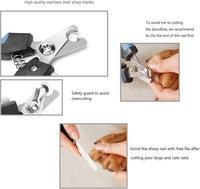 Pet Nail Clippers and Trimmers Set Safety Guard to Avoid Over Cutting - Blue/Black - image 4