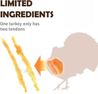 iPaw Turkey Tendons for Dogs, 100% Turkey and US Sourced Raw Material, Hypoallergenic, All Natural Human Grade Puppy Chew, Rawhide Alternative Dog Treats, 1 Unit/Pack Strip (Large)