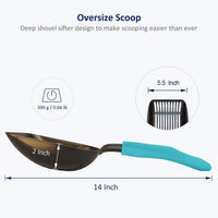 Cat Litter Scoop, Non-Stick Plated Aluminum Alloy Sifter - Large / #02 Turkish Blue - image 2