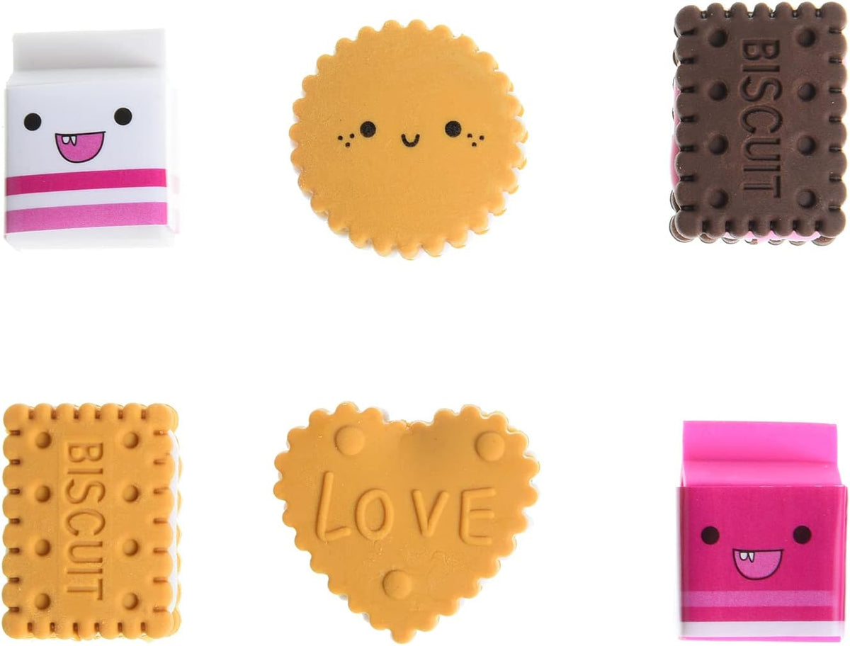Donut Erasers for Kids, 24 Pieces 3D Cute Food Puzzle Mini Eraser, Cool Fun Take Apart Desk Pet - COOKIE - image 2