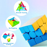 AuntyFey 5 pack speed cube set with 2x2, 3x3, 4x4, Megaminx and pyramid cube - view 3