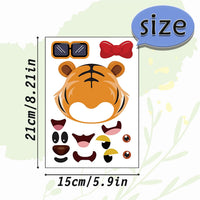 24 Sheets Make a Face Stickers for Kids Toddlers Party Favors Crafts – Fun for Kids & Family - Zoo Animals - image 2