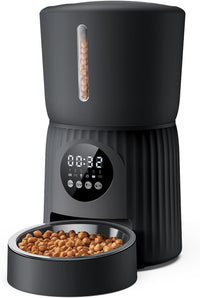 Faroro Automatic Cat Feeder, 1-6 Meals Per Day - Black