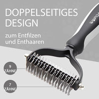 Slicker Brush for Dogs, Long Pin Dog Grooming Brush for Goldendoodles, Poodles, Doodles, Includes Pet Comb & Undercoat Rake, Perfect for De-Shedding, Dematting & Reducing Tangles. Large, Black
