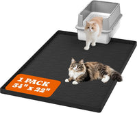 2 Pack Silicone Cat Litter Mat 34 x 22 in, Easy to Clean - Black / 1 Pack