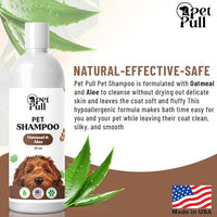 Pet Shampoo and Conditioner for Dogs and Cats - Plant-Based Dog Shampoo Cleanser - Pet Supplies for Pets - Sensitive Skin Dog Wash- Made in The USA (16 oz) (Oatmeal & Aloe, Shampoo)