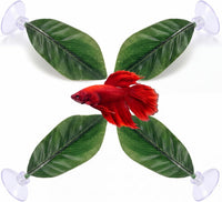 Boao 4 Pcs Betta Fish Bed Leaf Hammock Fish Tank Accessories - Single Leaf