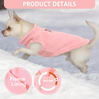 2 Pieces Fleece Dog Sweater Vest Winter Warm Dog Clothes for Small - pink,light pink / X-Large(19-26lbs) - image 2