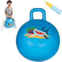 INPANY Bouncy Ball with Handle - Blue Shark