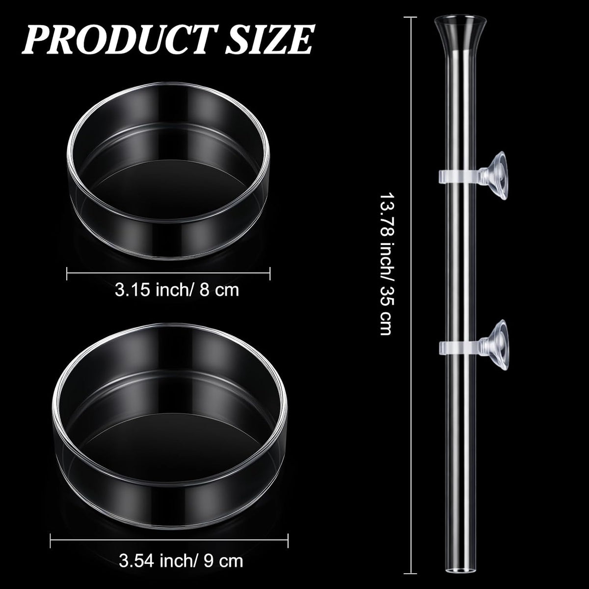 CHENGU 3 Pcs Shrimp Feeding Tube and Dish - 14" + 2 Tray - image 2