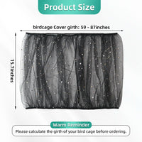 Bird Cage Seed Catcher, Seed Catcher Guard Net Cover - Star-black / 15.7" x87" - image 3
