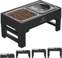 ELS PET Adjustable Elevated Dog Bowls - Stainless Steel Feeder Bowl