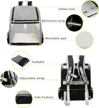 Texsens Innovative Traveler Bubble Backpack Pet Carriers for Cats - Black - image 4