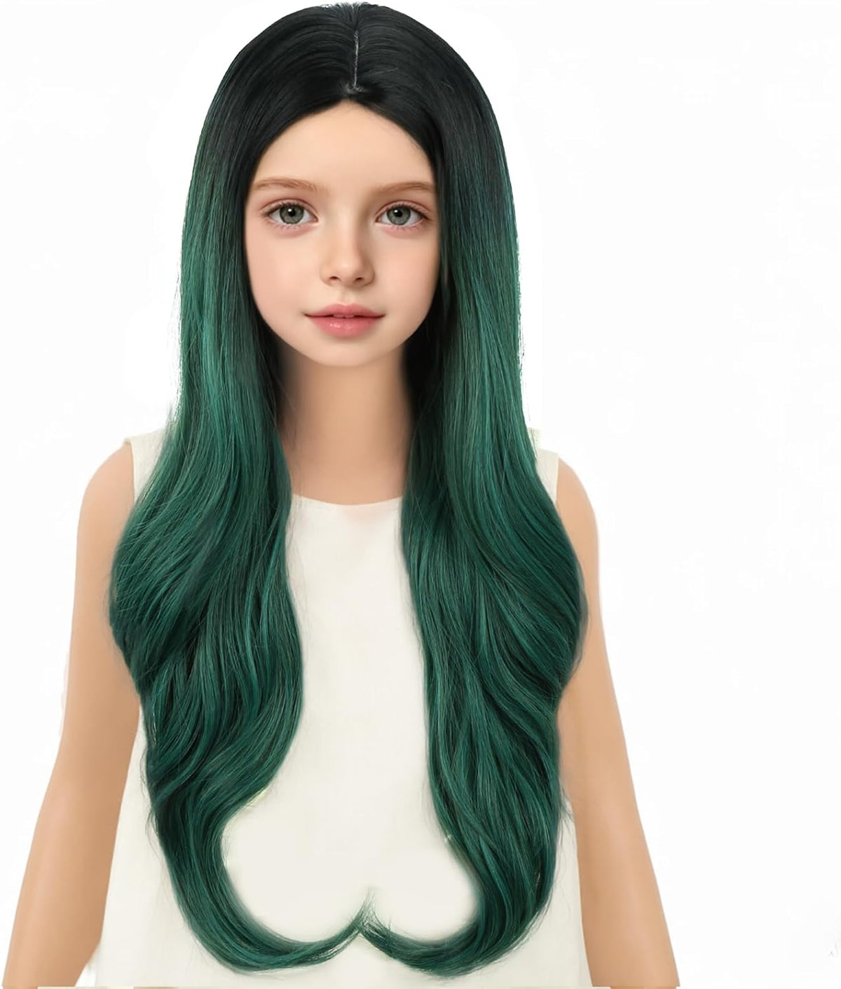 Edivd kids ginger wig with long orange wavy curls - view 3
