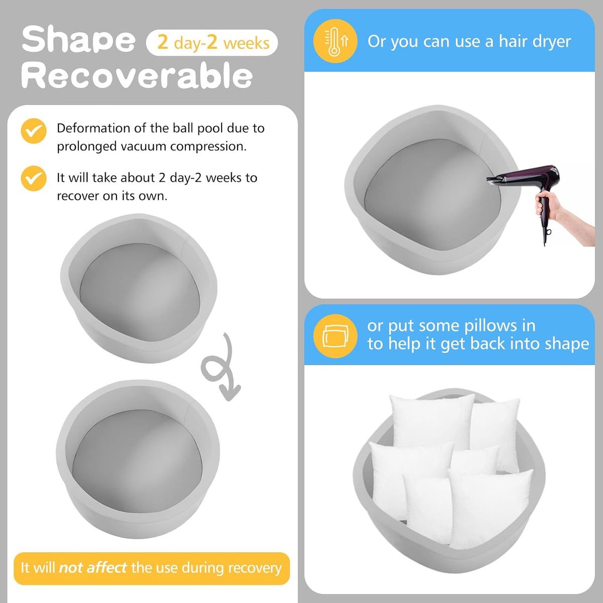 SHJADE Foam Ball Pit, 35.4"x 11.8" Ball Pits for Toddlers-Grey – Fun for Kids & Family - image 4
