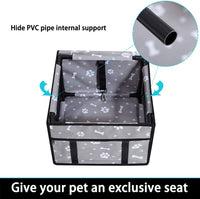 GENORTH Dog Car Seats for Small and Medium Dogs - Grey with Footprints / Up to 20 lb - image 4