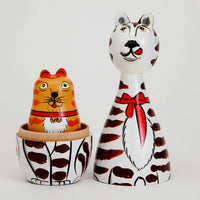 Bits and Pieces Monkey Nesting Dolls, Russian Doll Set of 5 - Nesting Cats - image 3