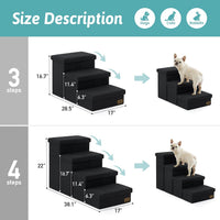 COZY KISS Dog Stairs with Storage, 16.7" H Wider Dog Steps - Black / 3 / 28.5x17x16.7 inch - image 3