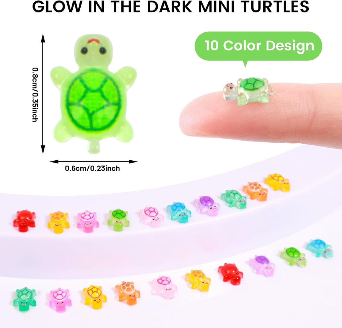 200pcs Mini Resin Ladybug Decor Tiny Ladybug for Crafts Dollhouse - 300pcs Mini Resin Turtles(0.23 * 0.35inch) - image 2