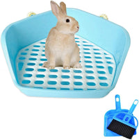 kathson Rabbit Litter Box Pet Toilet Cage Box Potty Trainer Corner - Blue