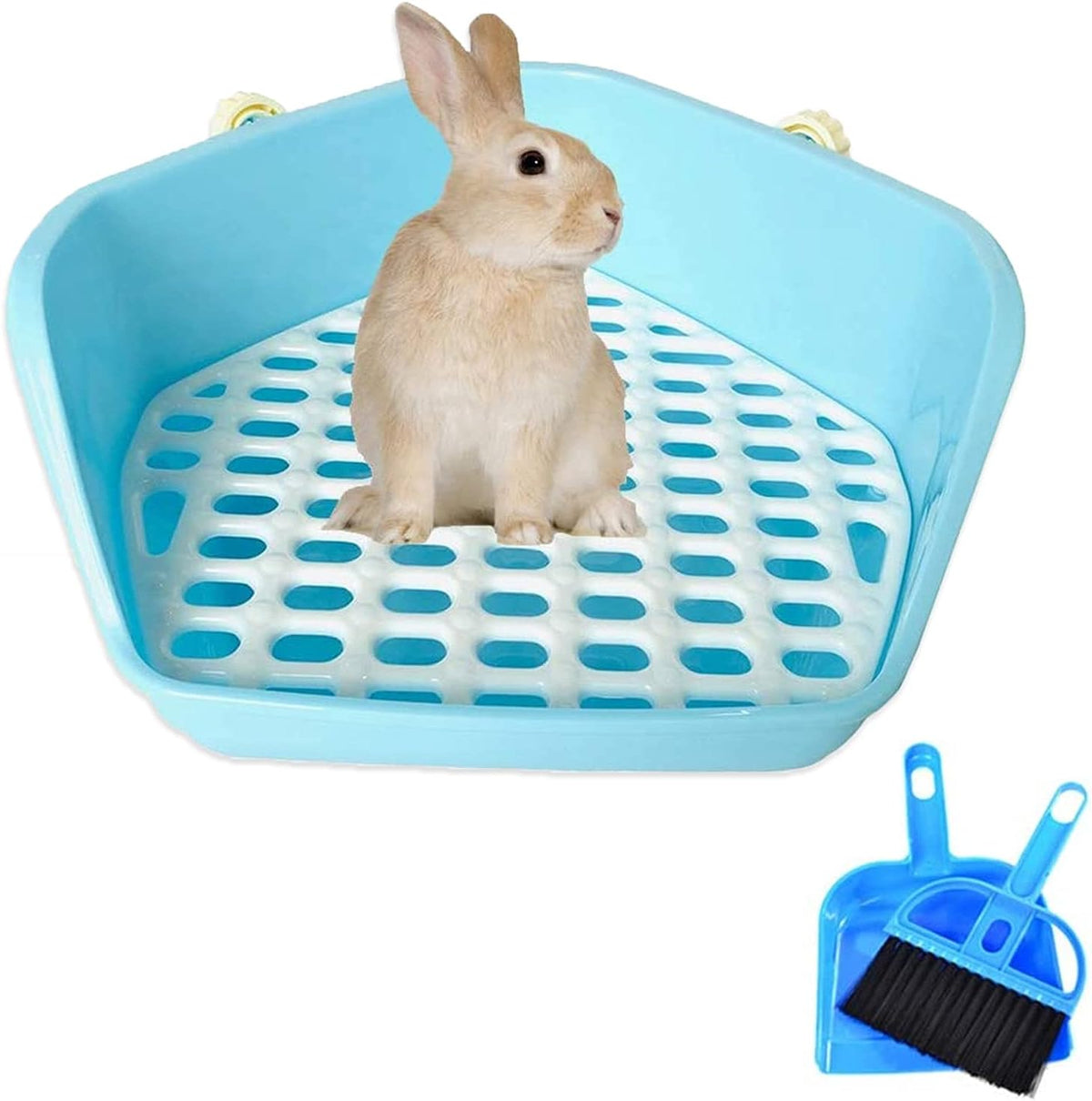 kathson Rabbit Litter Box Pet Toilet Cage Box Potty Trainer Corner - Blue