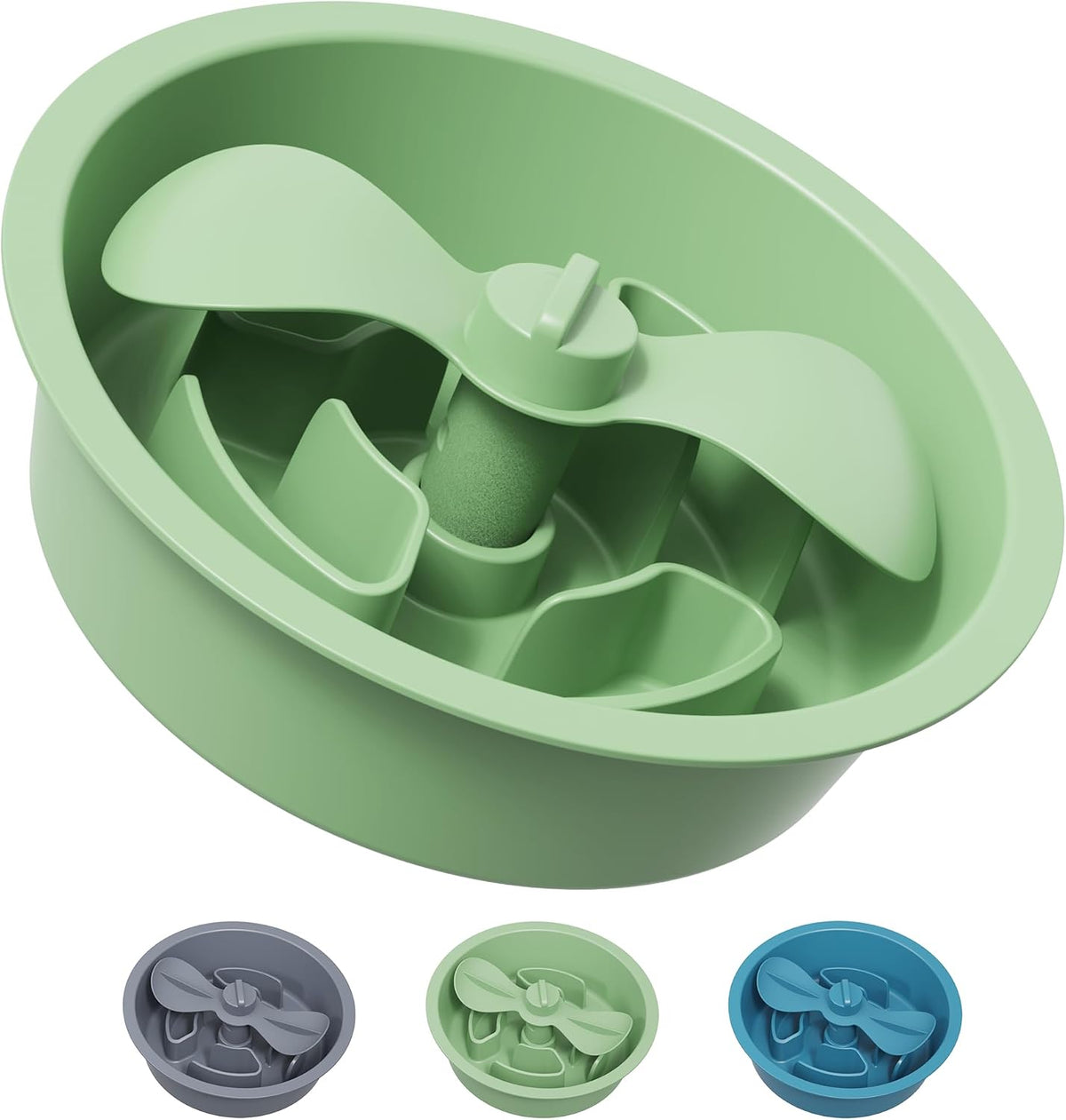AVERYDAY Slow Feeder Dog Bowls for Large Breed - Petal Feeder Green / 1.5 Cup - Fit 6.4-6.7'' Feeder Holes