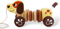Baby Toys Car,Wooden Pull Along Toy for Toddlers 1 2 3 Year Olds – Fun for Kids & Family - Brown