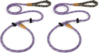 Slip Lead Dog Leash Reflective Training Durable Braided Rope Leashes – Essentials for Dogs - Light Purple / 2PCS Large 1/2in x 6ft