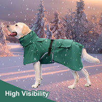 Dog Raincoat Waterproof Adjustable Rain Jacket Small Dogs Green - Green / L-Fit for 10-14 pounds - image 2